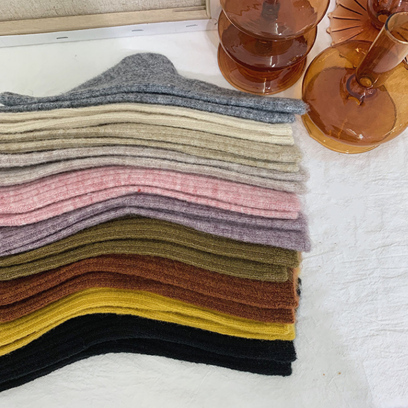 5Pack Wool Crew Knit Cozy Design Thick Casual Classic Color Warm Women Socks 5-9