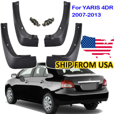 Set 4x Mud Flaps For Toyota Yaris 4dr Sedan 2007-2013 Splash Guards Front & Rear