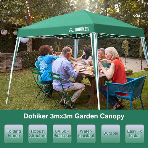 PopUp Pavillion 3x3m Faltpavillon Wasserdicht Faltbare Gartenpavillon Zelt DE