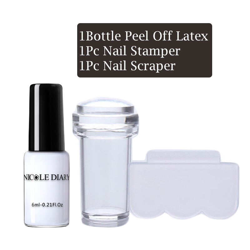 NICOLE DIARY 3Pcs Snowflake Nail Stamping Plates Image Printing Nail Polish Kit