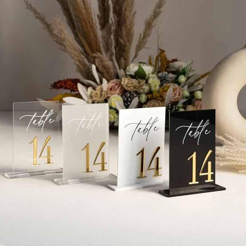 Frosted Acrylic Table Numbers Frosted Acrylic Sign Wedding Table Decor