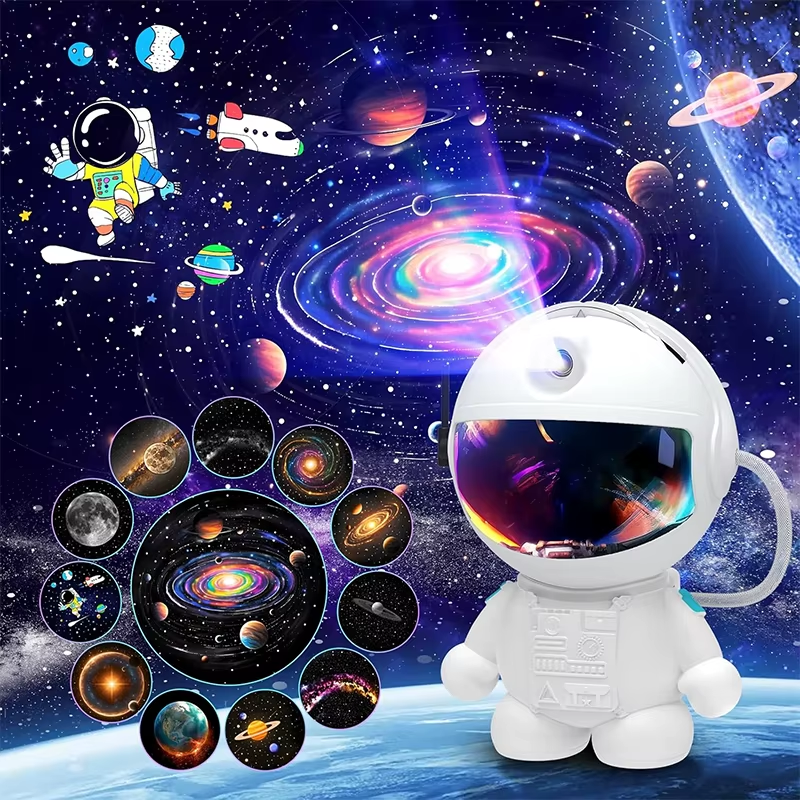 Space Galaxy Night Light Projector, Ultra-HD Astronaut Design, 12 Film Discs, LE