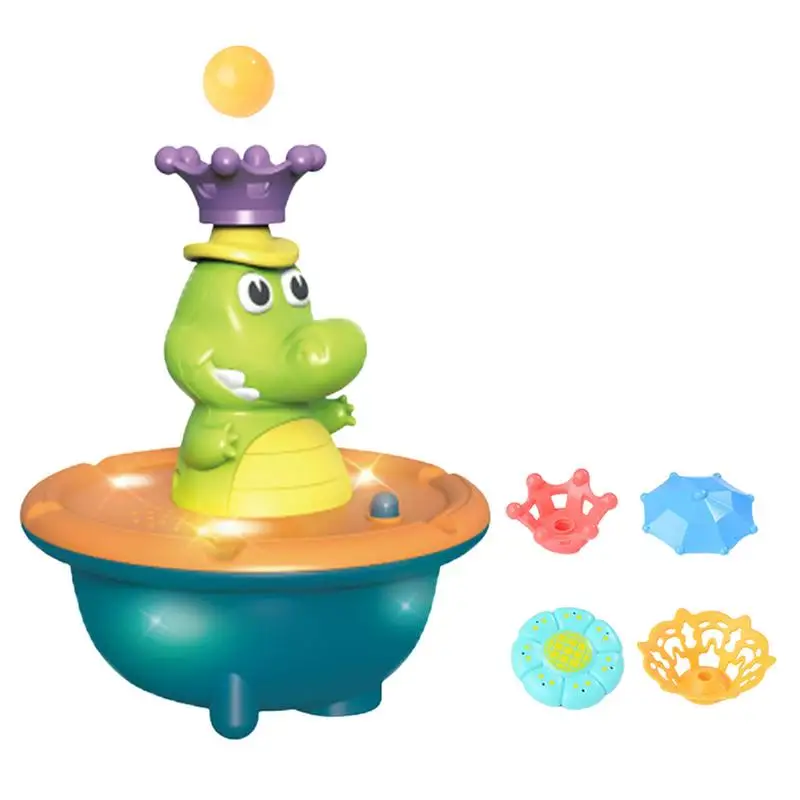 Fountain Crocodile Baby Bath Toys for Toddlers Spray Water Sprinkler Light up Ba