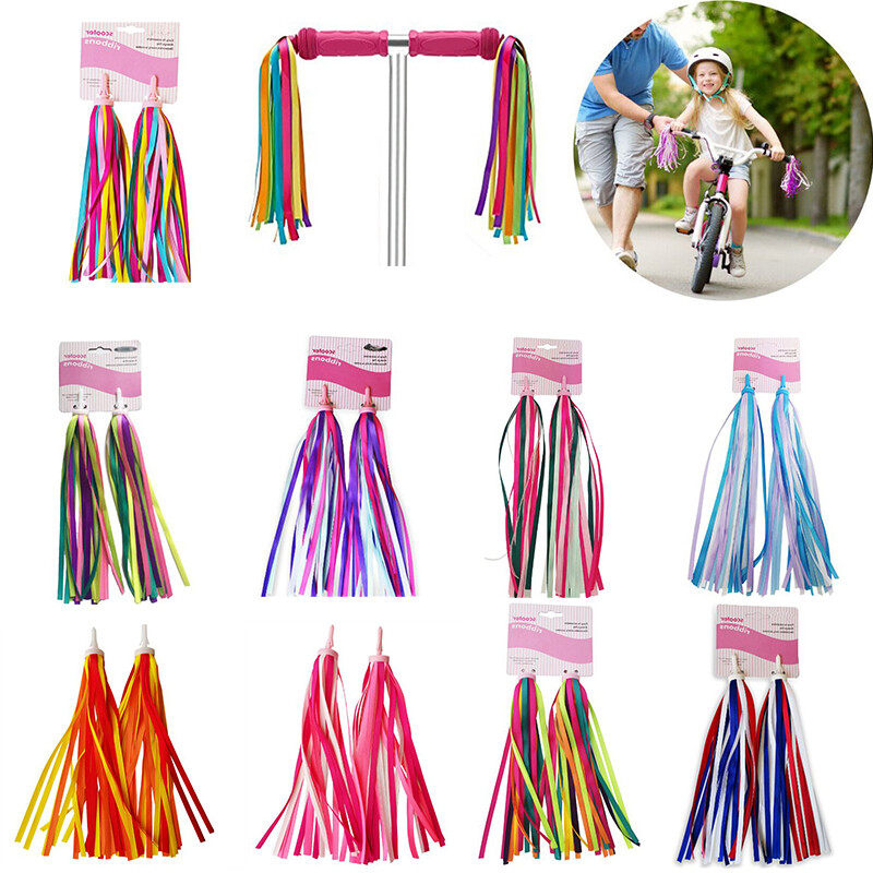 Sparkle Tassel Ribbon Child Handlebar Streamers Girls Boys Bike Scooters Kids
