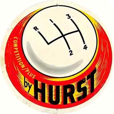 COMPETITION PLUS BY HURST SHIFTER 8'' ROUND ALUMINUM SIGN DISTRESSED LOOK