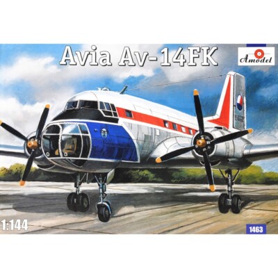 Amodel 1463 Plastic model airplane kit Scale 1:144 Avia Av-14 FK - kits models
