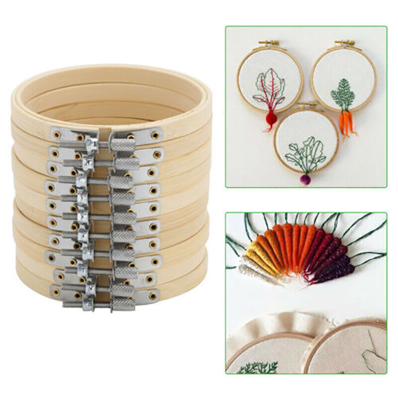 Hoops Set Bamboo Circle Cross Hoop Stitch Tools 4in/3in