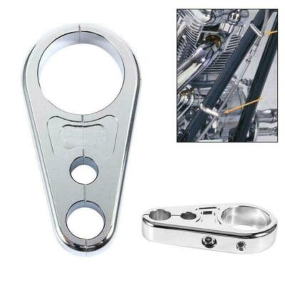 Chrome Cable Clamp for Clutch Cable 1'' Inch Frame/Handlebars For Harley AS