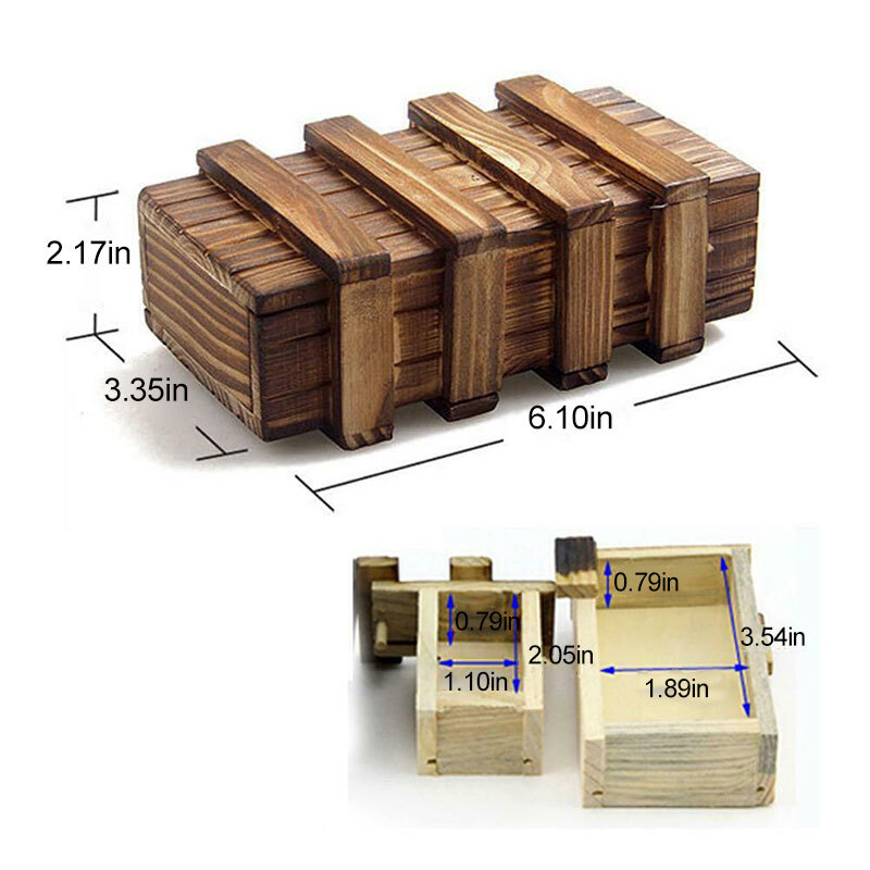 Secret Puzzle Wooden Box Adult Money Card Holder Secret Compartment Gift Box