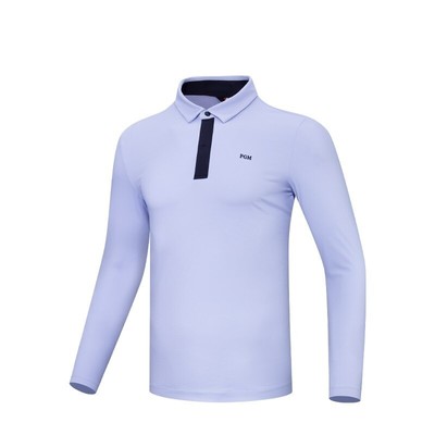 PGM Long Sleeve Men Golf Shirts Button Down Collar Sports Tops Fit Soft T-Shirts