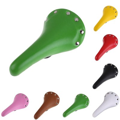 New Seat Pu Leather Bicycle Cushion Retro Gear Saddle Vintage Comfy Bike Fixed