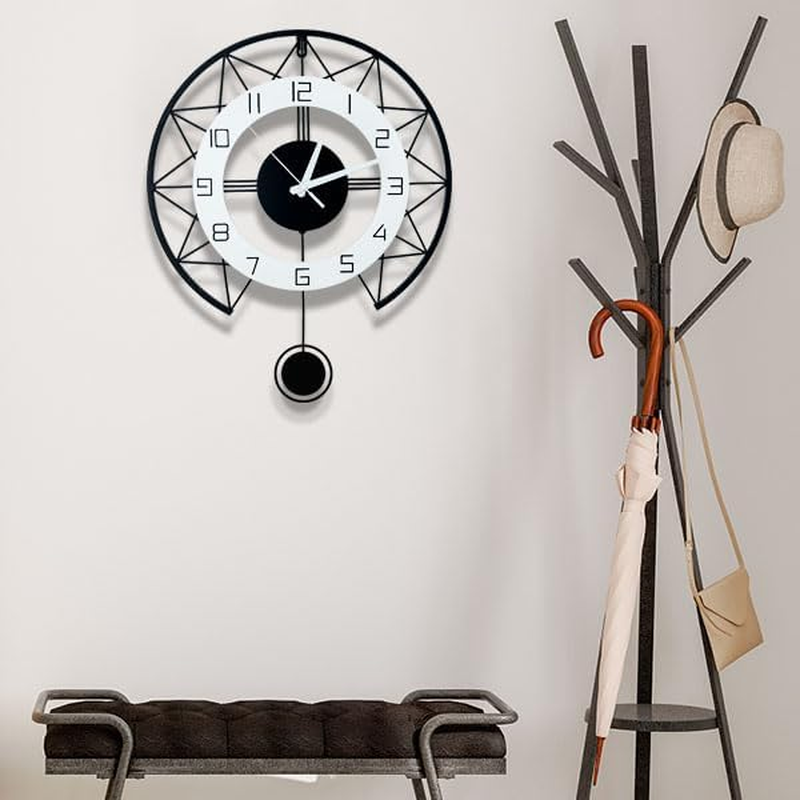 Large Wall Clock for Living Room, 17 Inch Modern Decorative Silent Wall Clocks..