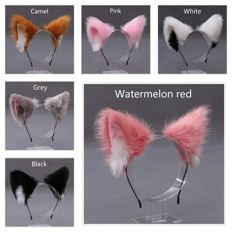 Joli Bandeau En Fausse Fourrure Lolita Mignon Oreilles De Chat Cosplay Coiffe