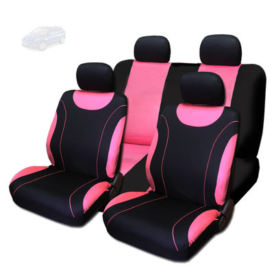 For Mazda New Sleek Black and Pink Flat Cloth Seat Covers Set 