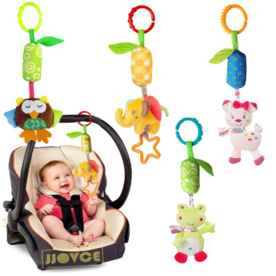 4 Pcs of Baby Hanging Rattles Toys Newborn Crib Toys Car Seat Stroller Toys