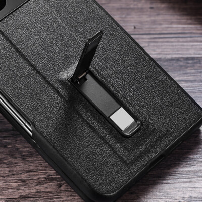 For Google Pixel Fold Shockproof Leather Case Kickstand Hybrid Protective Cover