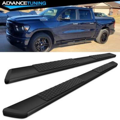 Fits 19-24 Ram 1500 Crew Cab OE Style Black 5'' Side Step Nerf Bar Running Boards