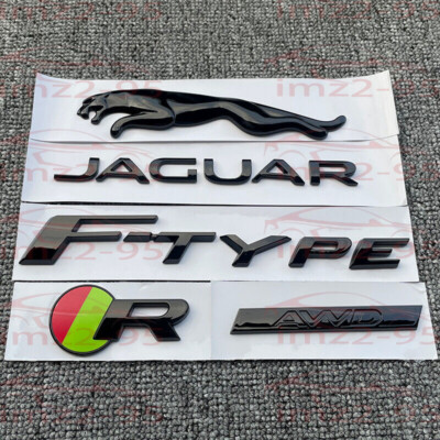 Gloss Black F-TYPE Badge Rear Trunk Emblem Sticker Fits Jaguar R AWD Logo Decal