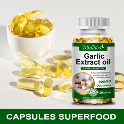 Garlic Oil 120 Rapid Release Softgels Capsules 5000 Extract organic Pills 5000mg