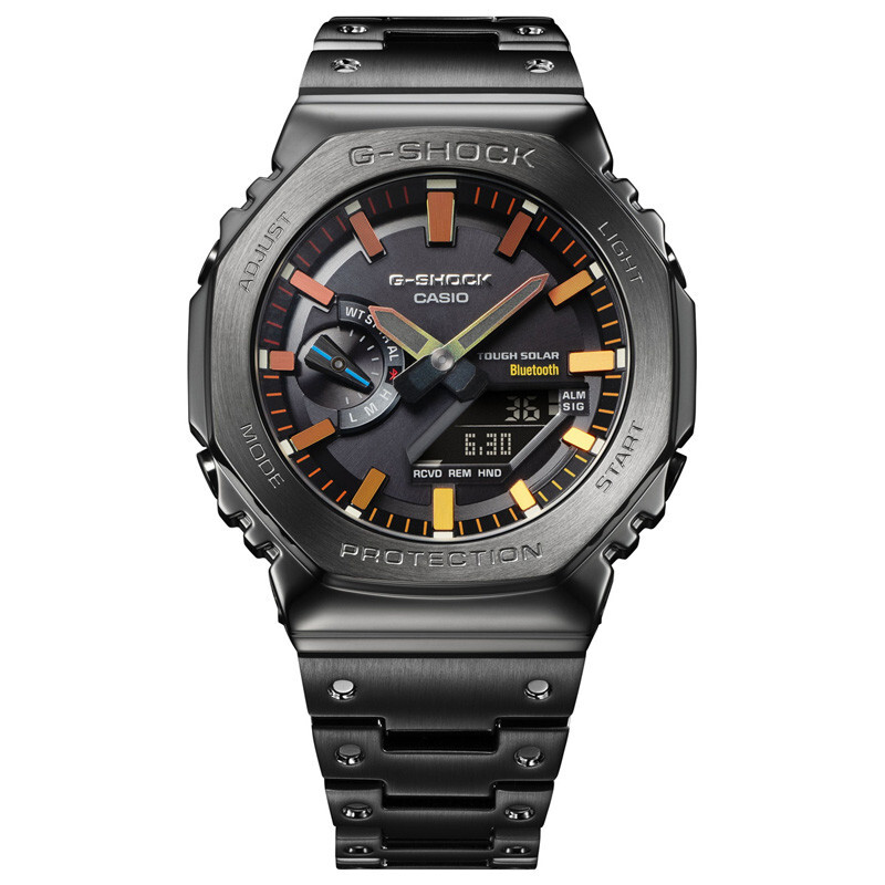 Pre-owned Casio G-shock Gm-b2100bpc-1ajf Rainbow Metal Case Band Solar Bluetooth Men Watch