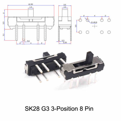 Mini Miniature Slide Switch On/Off 2P3T 2P2T 2-Position 3-Position Toggle Switch