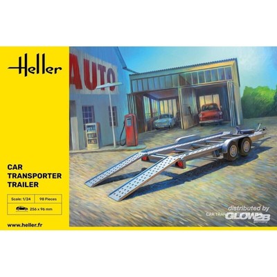 HELLER 80774 MAQUETTE REMORQUE CAR TRANSPORTER TRAILER 1/24