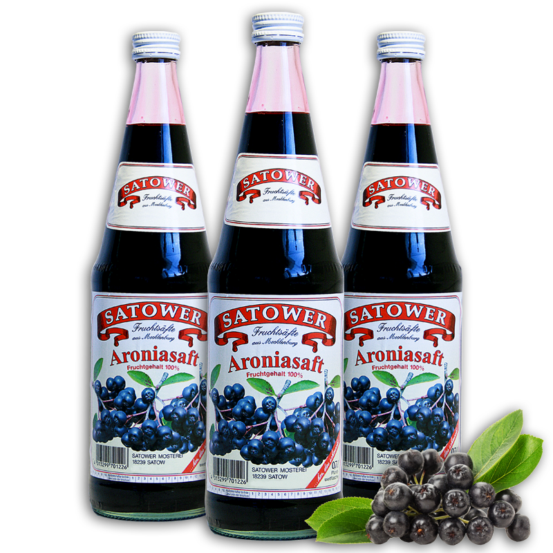 6 x 0,7l Aroniasaft / Apfelbeerensaft (100% Direktsaft) - Original Satower