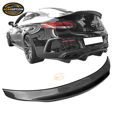 Fits 17-22 BENZ C-Class W205 Coupe C205 Trunk Spoiler PSM Style Carbon Fiber