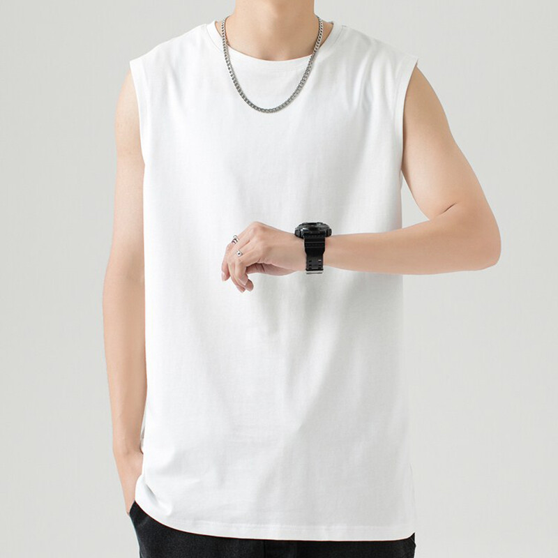 men-solid-sleeveless-vest-fitness-thin-summer-cotton-sports-gym-plain-tank-top