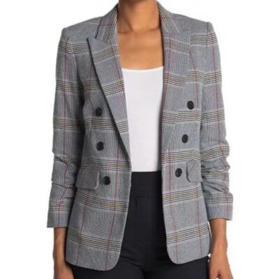 Pre-owned Veronica Beard Multi Glenn Beacon Dickey Plaid Blazer Jacket Women's Size 2