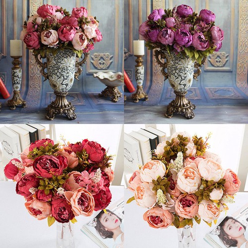Seide Pfingstrose Künstliche Blumen Fine Pfingstrose Hochzeit Bouquet Dekor