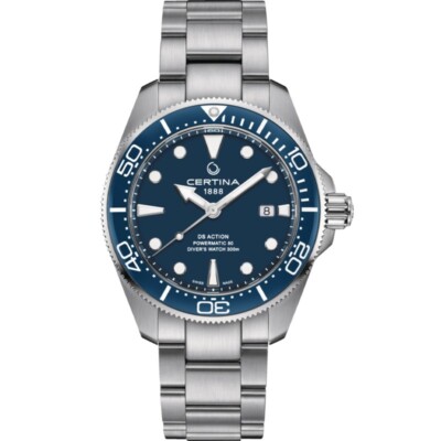 Certina DS Action Diver Blue Dial 43mm Powermatic 80 Men's Watch C0326071104100