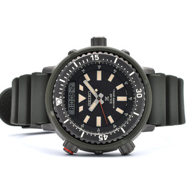 Pre-owned Seiko Prospex Sbeq009 Solar Hybrid Diver Street Series Watch Black Dial Men's
