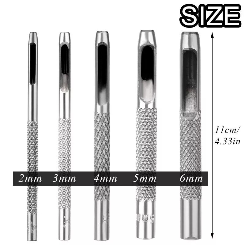 1-11mm Leather Hole Punch Round Steel Hole Punch Set Leather Punch Tool for Belt