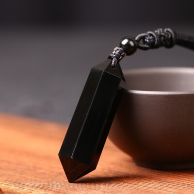 Natural Stone Crystal Hexagonal Points Pendant Healing Amulet Unisex Necklace