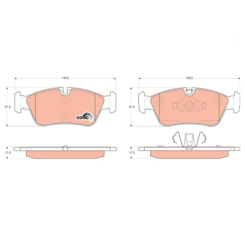 Trw Gdb1625 Plaquette De Freins Sabots De Frein Avant Pour Bmw