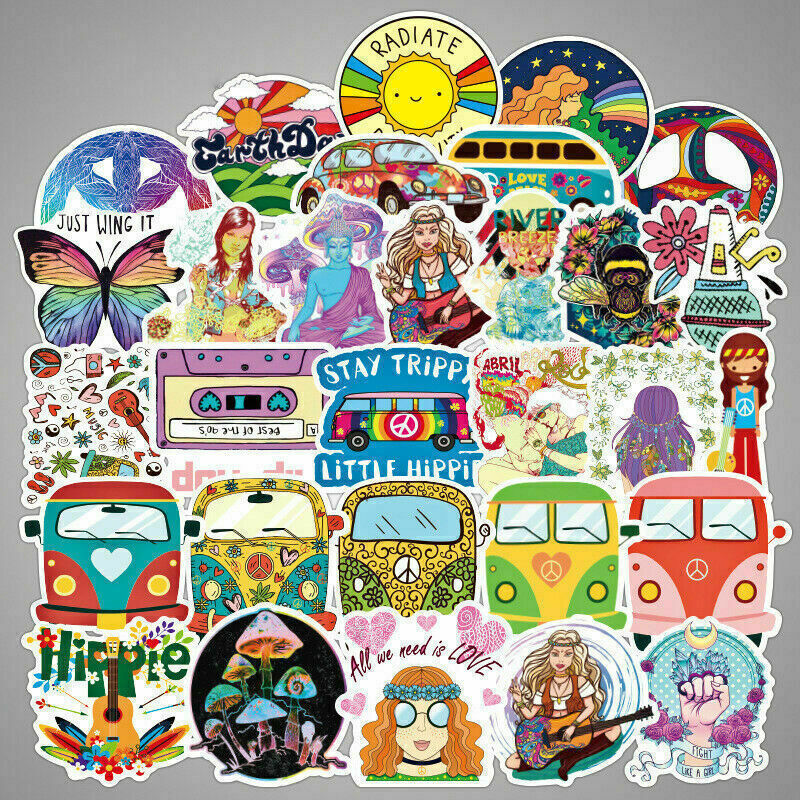 100 Autocollants Boho Skythrive – Vinyle étanche, Motifs Vintage, Pour Laptop, Bouteille, Valise, Scrapbooking