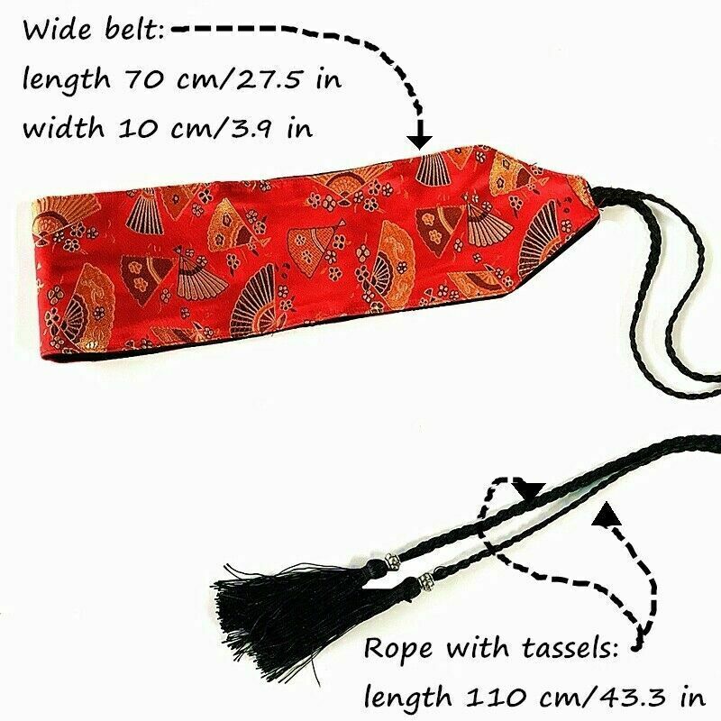 Damask Brokat Breit Obi Gürtel Geisha Bund Japanische Kimono Yukata Ethnisch