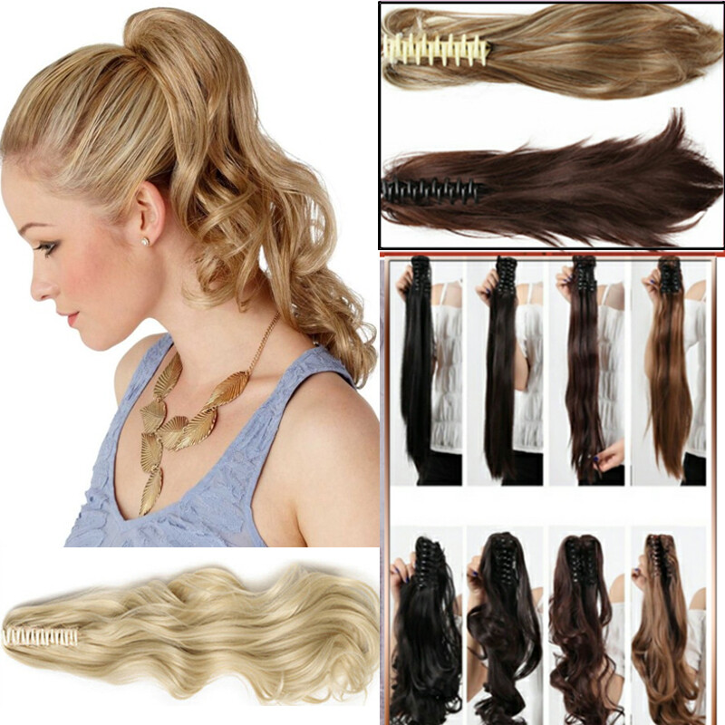 New Thick Claw Clip On Short Bendable Ponytail As Human Piece Hair