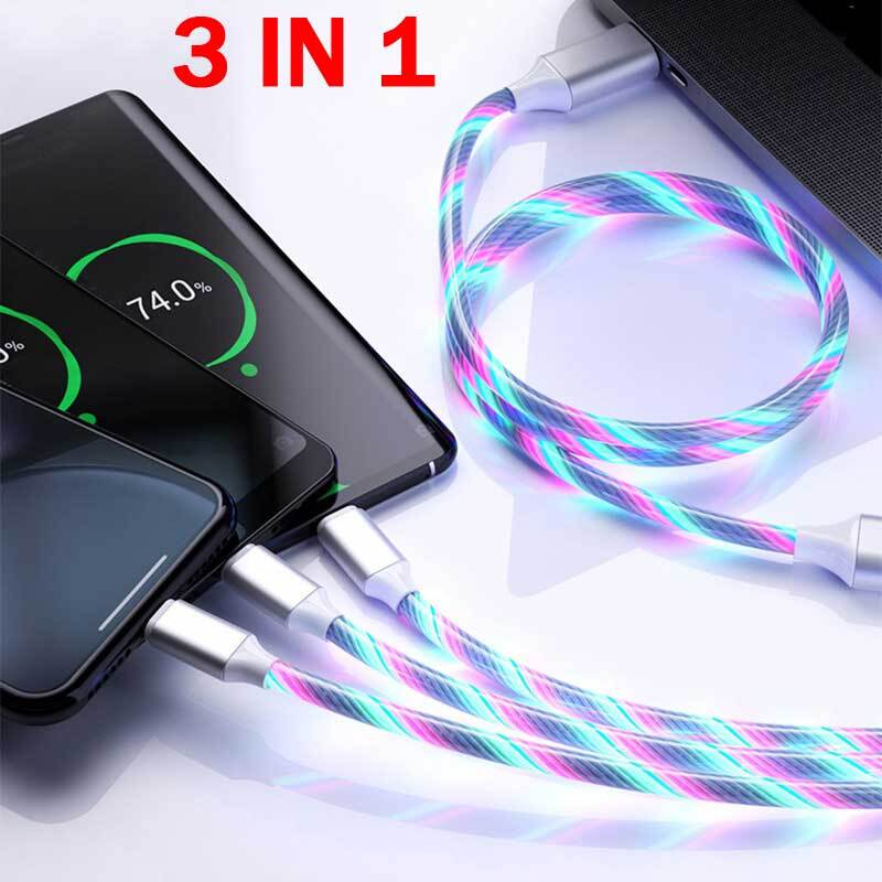3-IN-1 Fast LED Charging Cable Universal Multi Function Cell