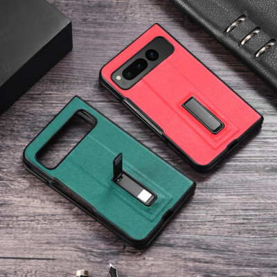 For Google Pixel Fold Shockproof Leather Case Kickstand Hybrid Protective Cover