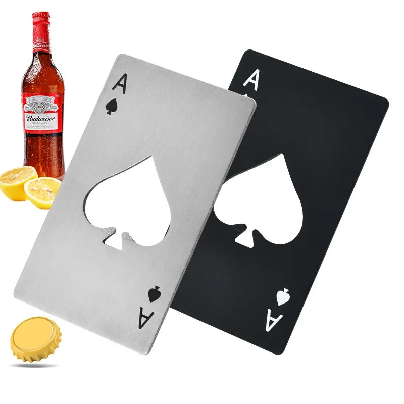 Ace Of Spades Stainless Steel Beer Bottle Opener Slim Credit Card Size Bar Tools