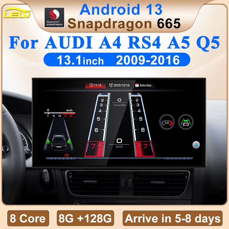 2024 New Qualcomm Snapdragon665 Android13 Wireless AUTO Carplay For AUDI A4 A5 B