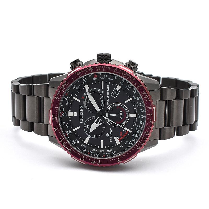 Pre-owned Citizen Promaster Sky Cb5009-55e Eco-drive Radio Solar Watch Black Dial 45.9mm