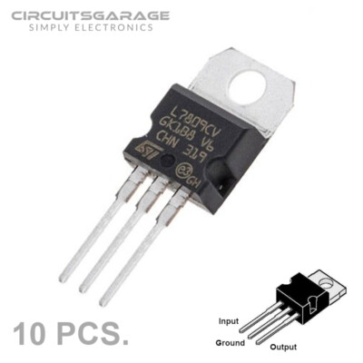 10 X ST L7809CV L7809 7809 Positive Voltage Regulator 9V 1A TO-220 IC - USA