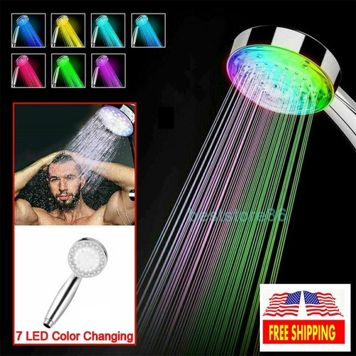 Handheld 7 Color Changing Light Automatic Change Bath Showerhead