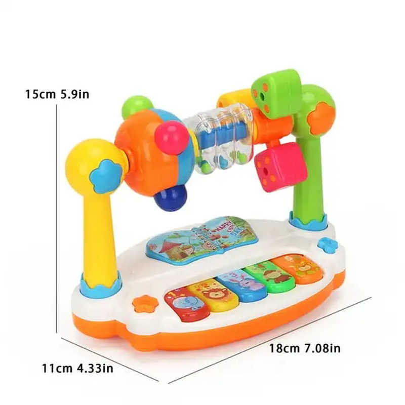 Kids Rotating Music Piano Keyboard With Light Sound, Musical Toy