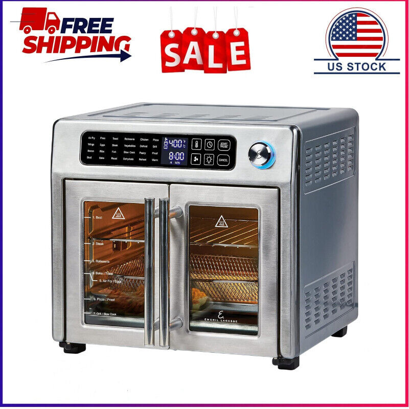 Extra-large 26 QT Air Fryer, Convection Toaster Oven w/ French Doors,1700 Watts
