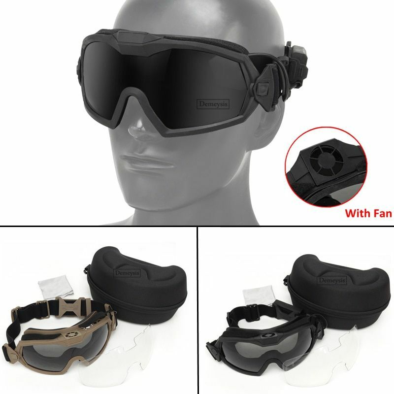 Tactical Army Goggles with Fan Airsoft Paintball Wargame
