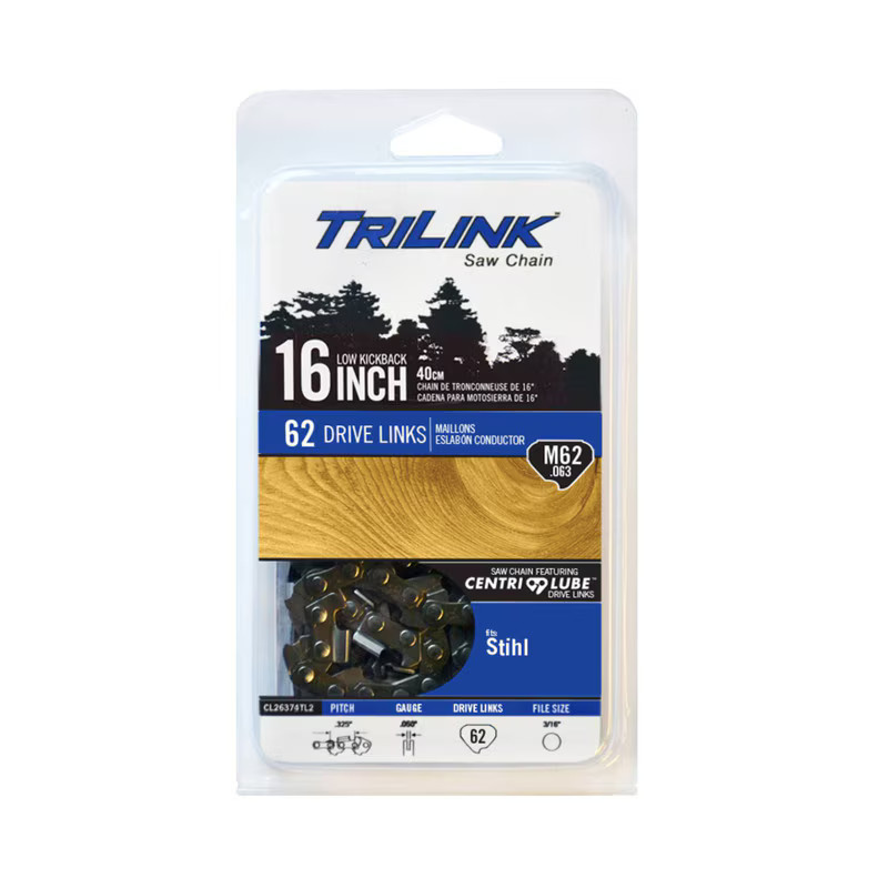 TRILINK CHAINSAW CHAIN 16IN .325 .063 62DL CHAINSAW CHAIN 62 DL STENS CL26362TL2